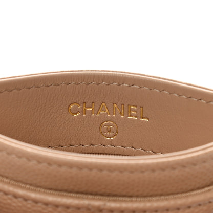 Chanel Caviar Quilted Crystal Card Holder Beige 6 of 9