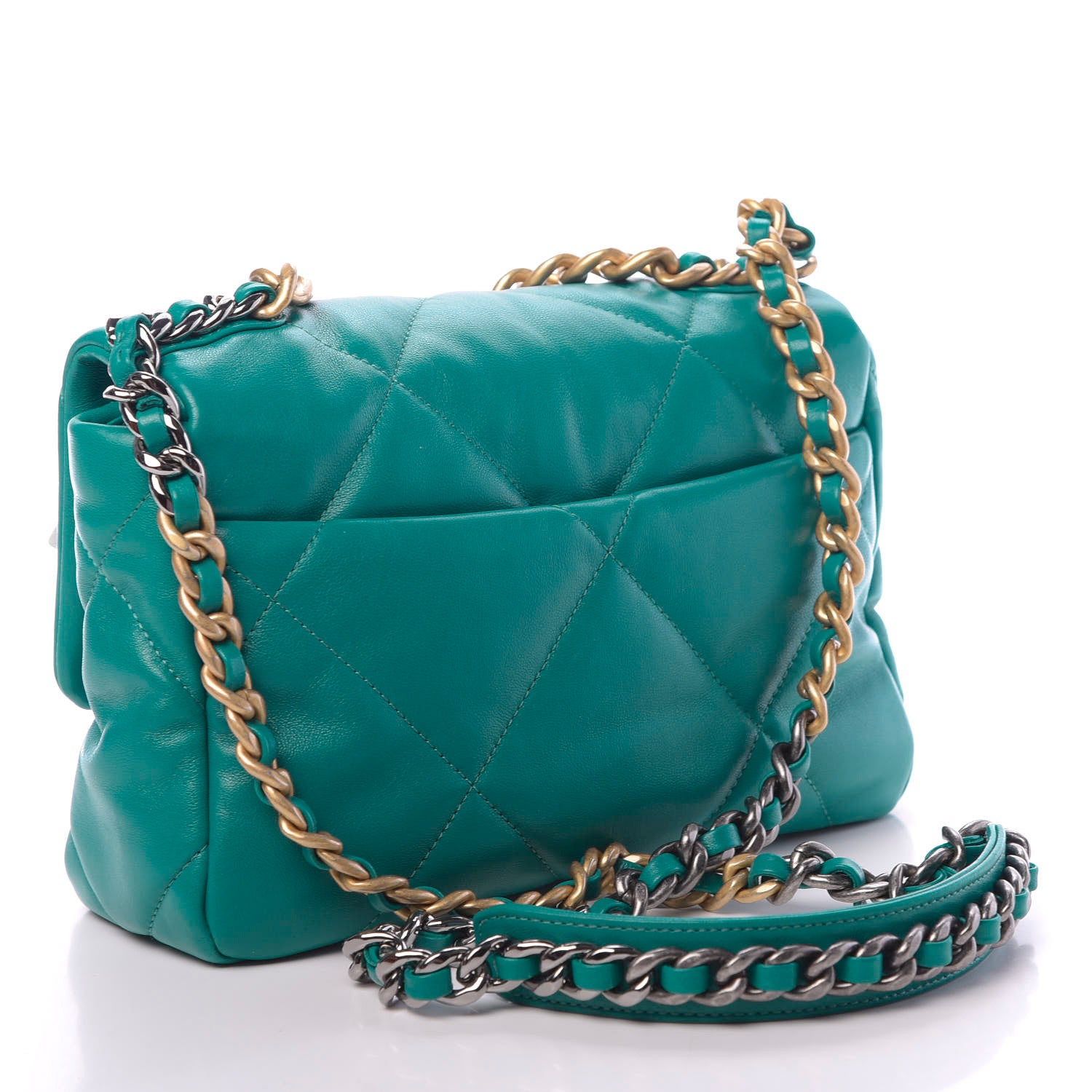 Chanel Lambskin Quilted Medium 19 Flap Green 3 of 10