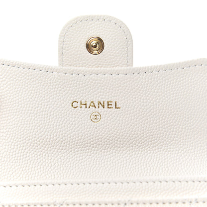 Chanel Caviar Quilted Flap Card Holder Wallet White 6 of 9