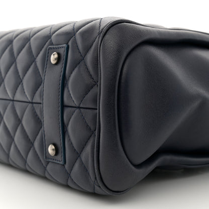 Chanel Lambskin Quilted Shopping Tote Navy 10 of 13