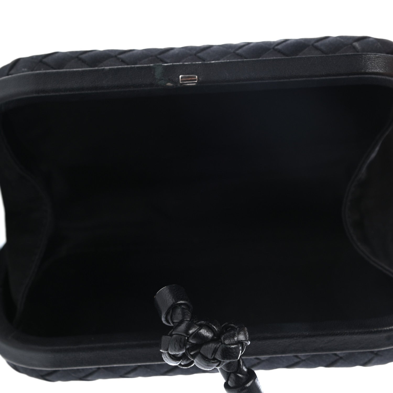 Bottega Veneta Satin Intreccio Impero Knot Clutch Black 5 of 7
