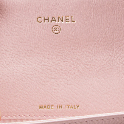 Chanel Calfskin Chevron Quilted Card Holder Wallet Light Pink 7 of 11