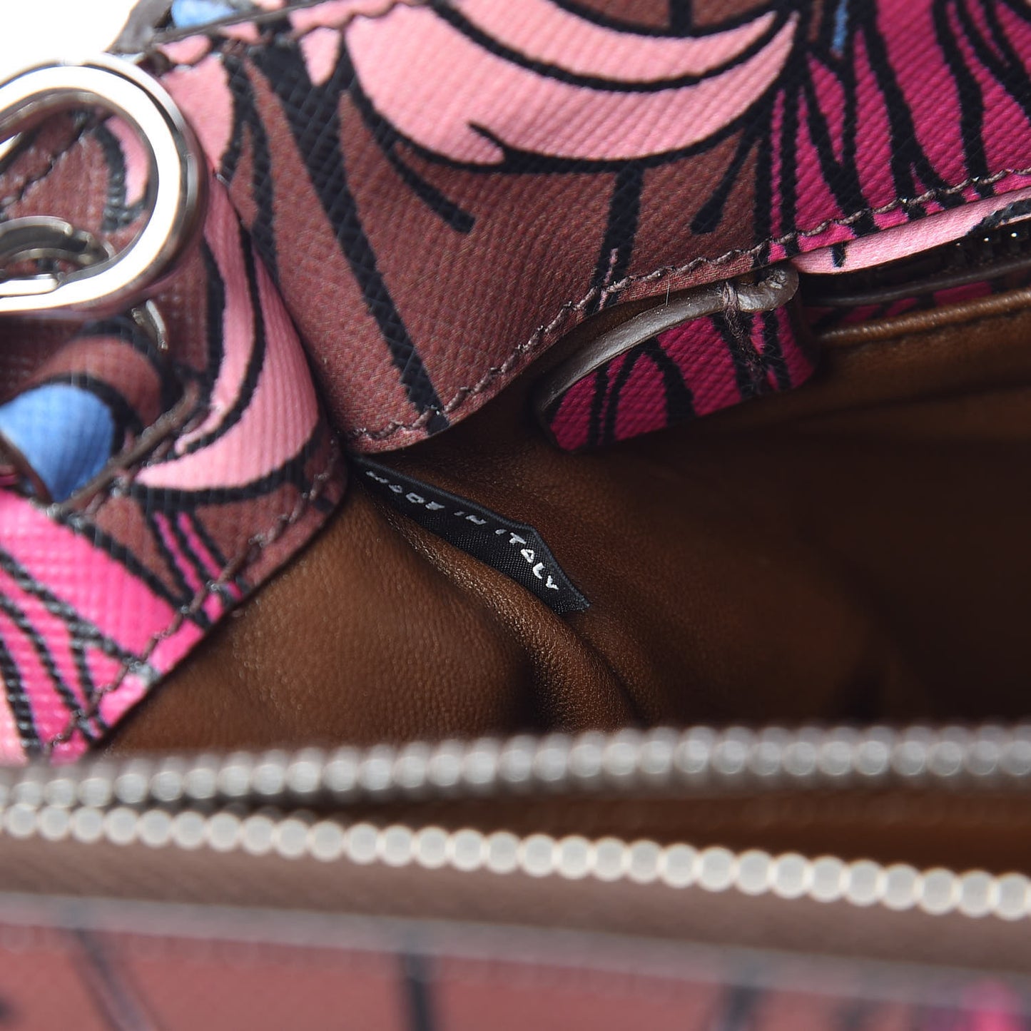 Saffiano Floral Print Small Galleria Double Zip Tote Cotto
