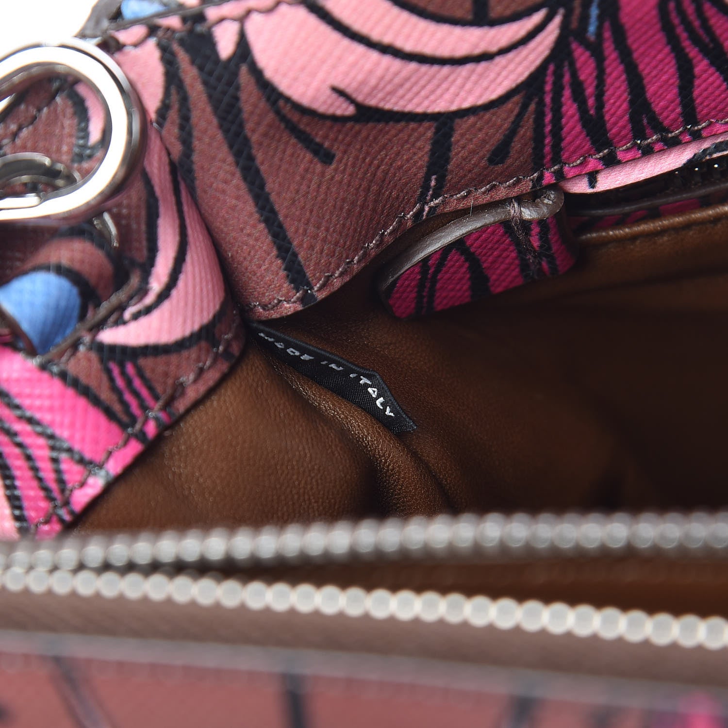 Prada Saffiano Floral Print Small Galleria Double Zip Tote Cotto 9 of 12