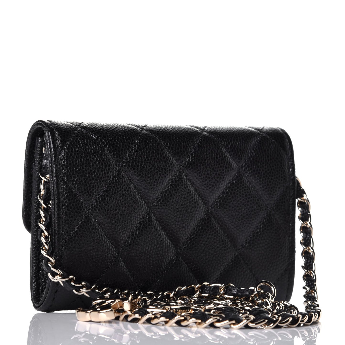 Caviar Quilted Flap Classic Belt Bag Black
