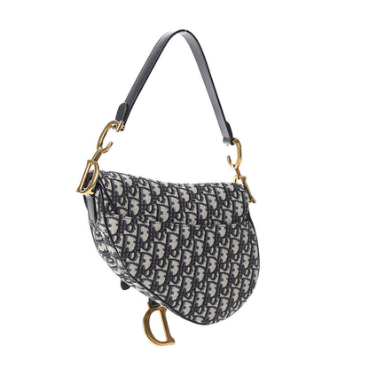 Christian Dior Oblique Saddle Bag Blue 3 of 10