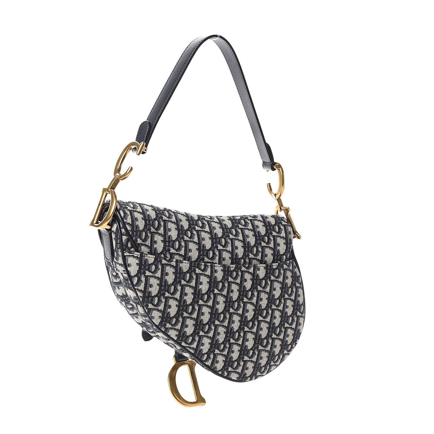 Christian Dior Oblique Saddle Bag Blue 3 of 10