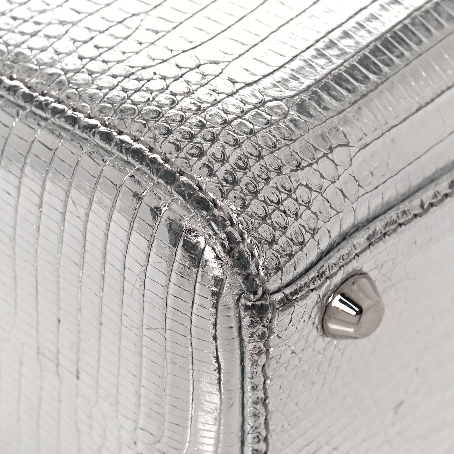 Christian Dior Metallic Lizard Mini Lady Dior Silver 5 of 18