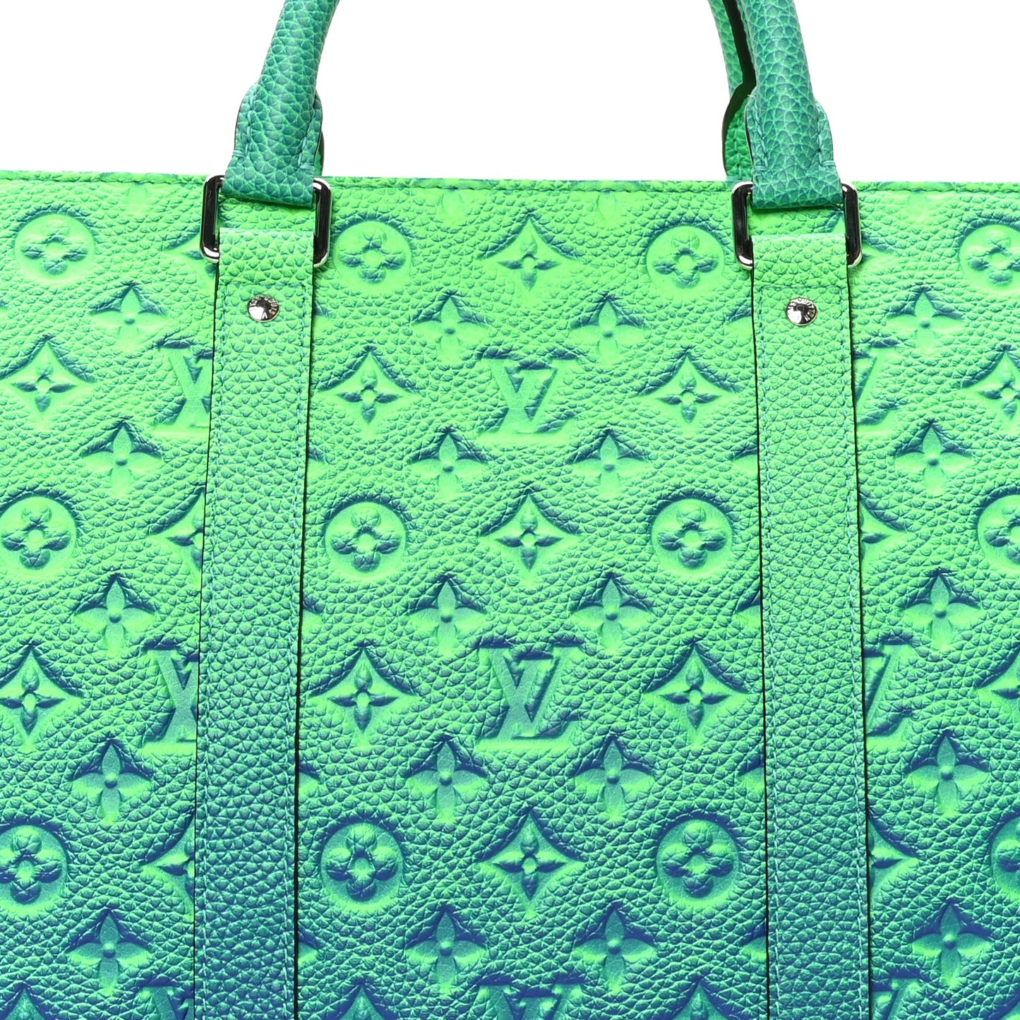 Taurillon Illusion Keepall Tote Bleu Vert