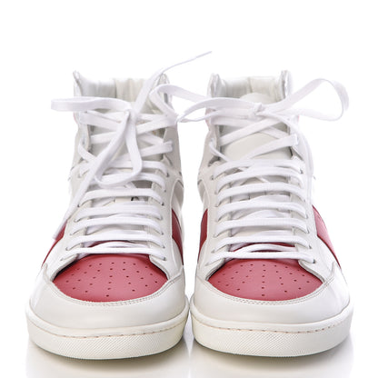 Saint Laurent Calfskin Mens Court Classic SL/10H High Top Sneakers 45 White Red 2 of 10