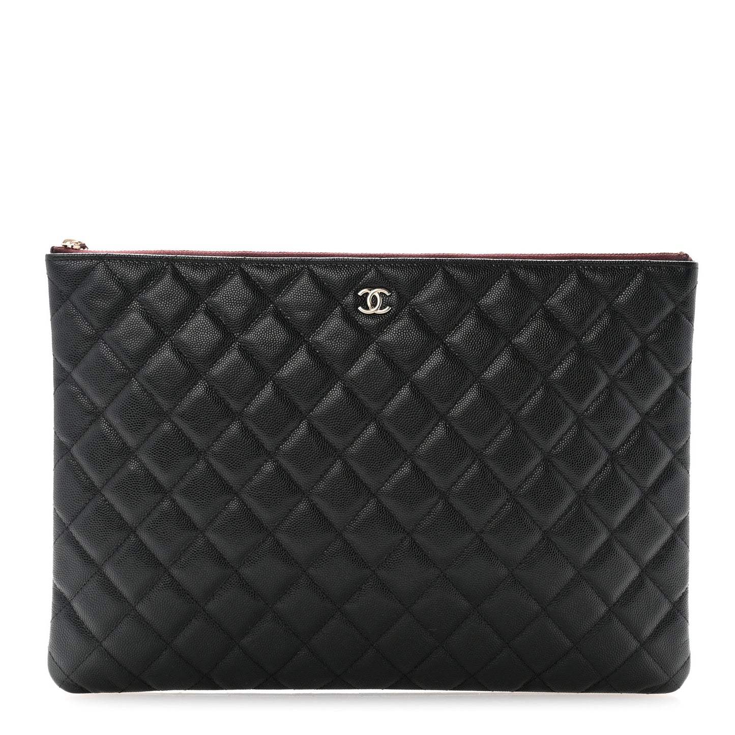 Caviar Quilted Large Cosmetic Case Black