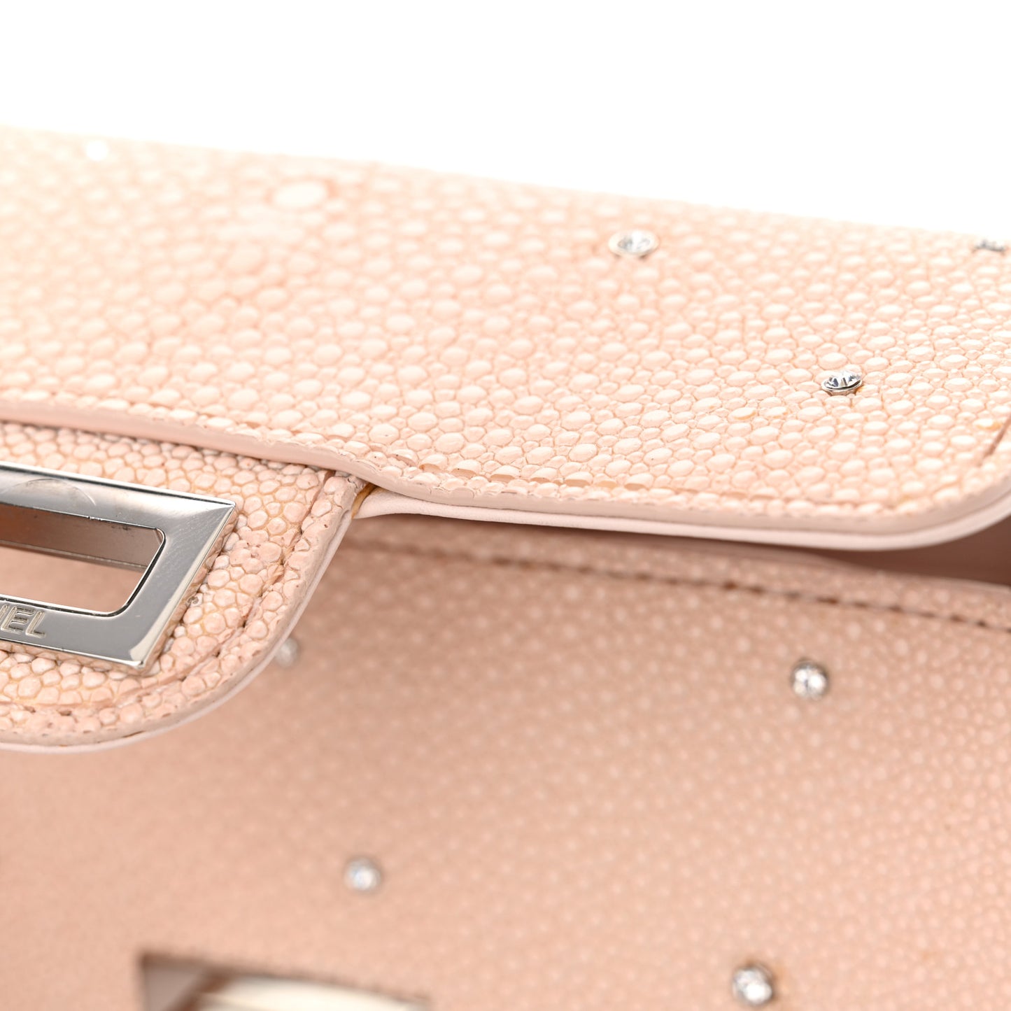 Galuchat Stingray Crystal Embellished 2.55 Reissue Mini Flap Light Pink