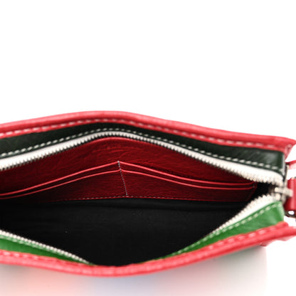 Balenciaga Veau Arena Multicolore Bazar Strap Clutch Vert Emeraude Black 5 of 9