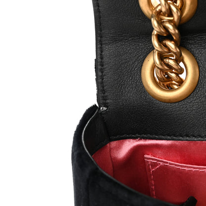 Gucci Velvet Matelasse Mini GG Marmont Shoulder Bag Black 14 of 15