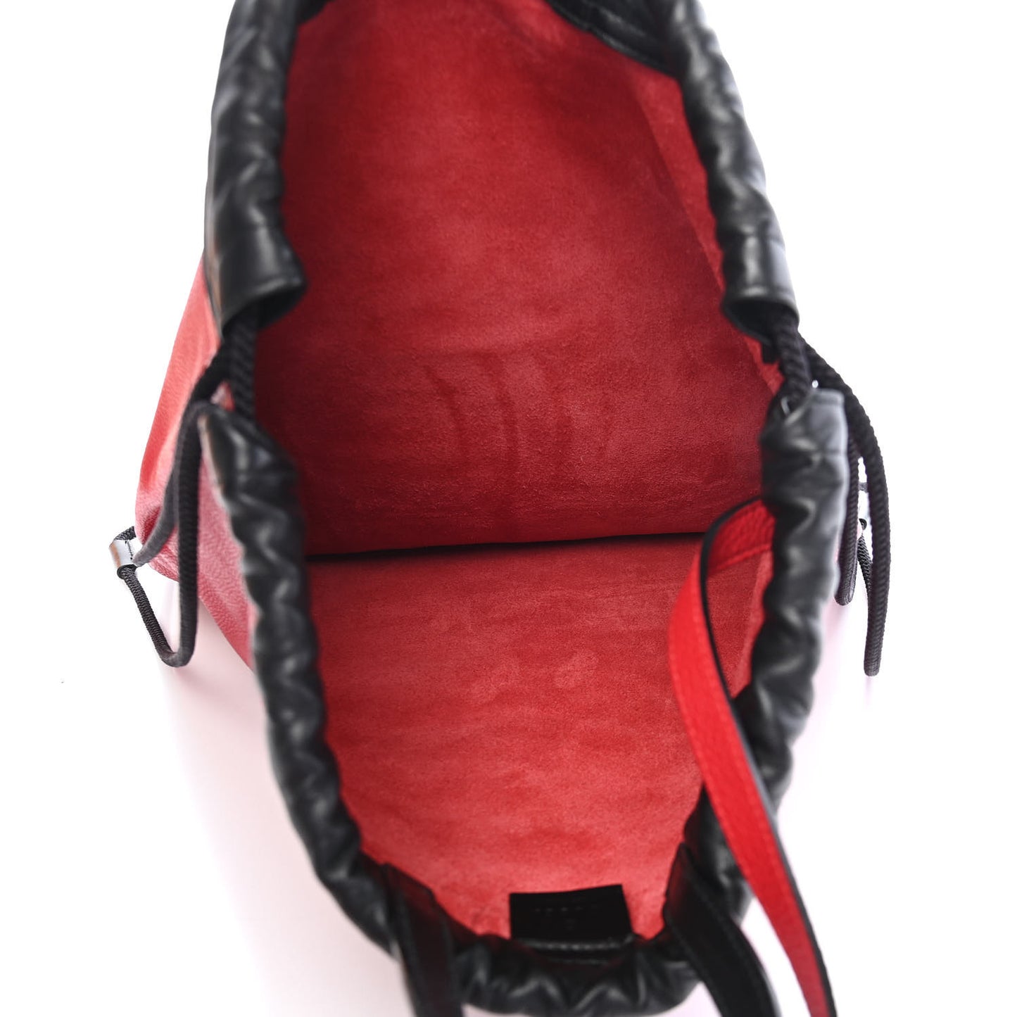 Calfskin Mens Logo Drawstring Backpack Red