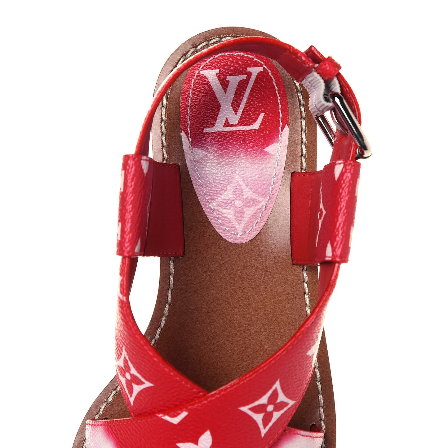 Monogram Escale Palma Flat Sandals 36 Rouge