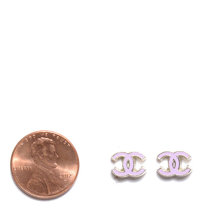 Chanel Enamel CC Earrings Purple 2 of 5
