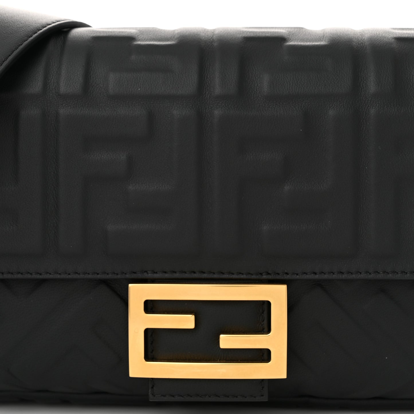 Nappa FF 1974 Embossed Baguette Black