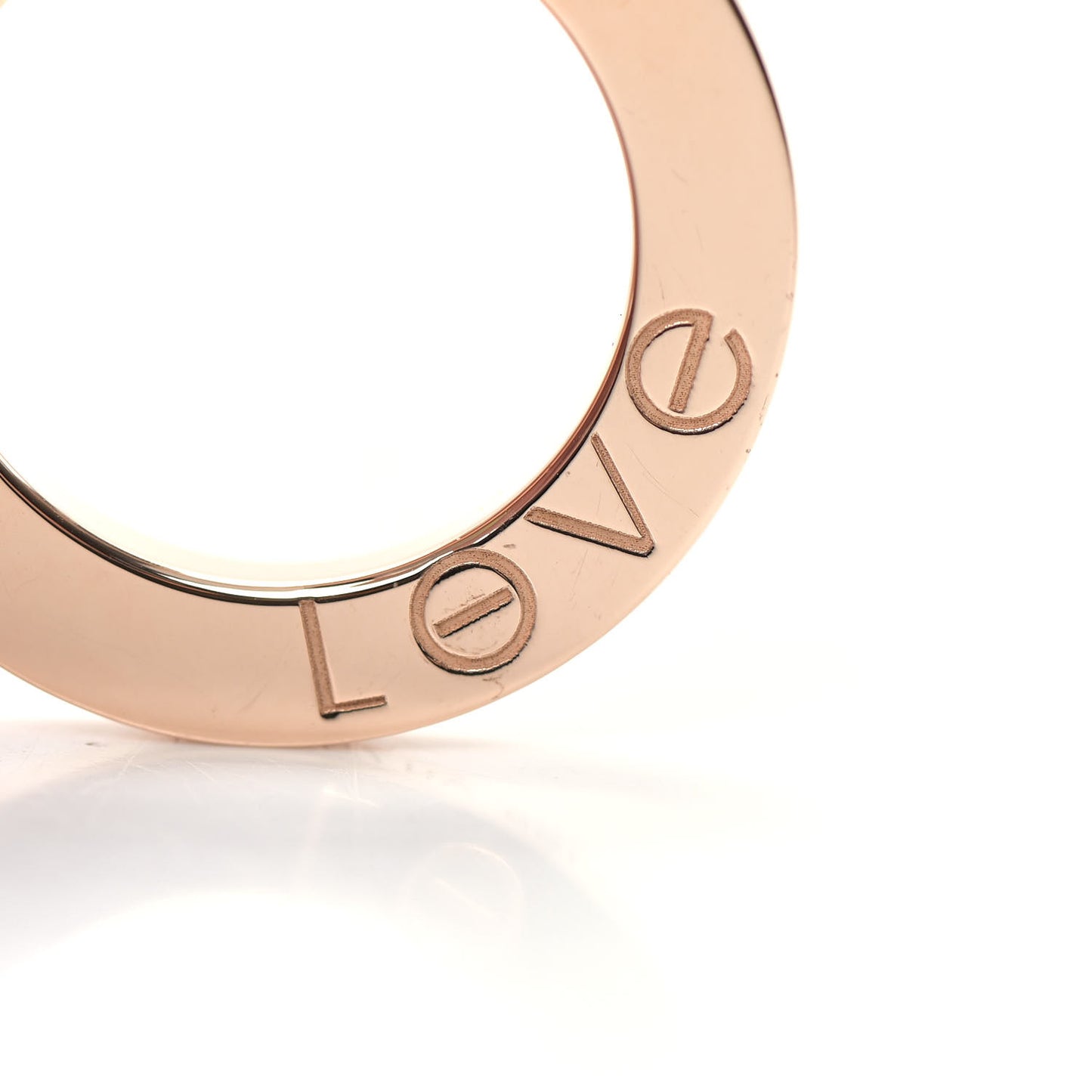 18K Pink Gold 3 Diamonds LOVE Pendant Necklace