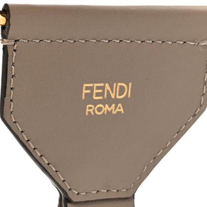 Fendi Ribbon Vitello King Logo Embossed Gingham Woven Adjustable Strap You Beige 4 of 5