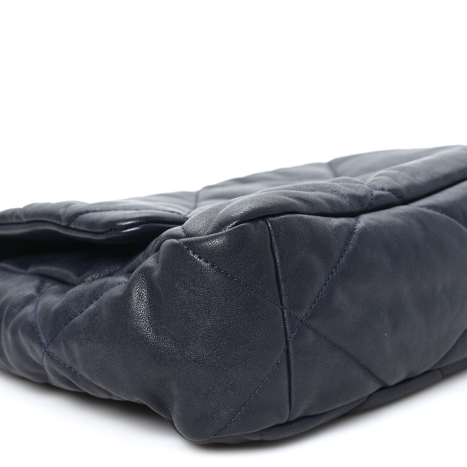 Chanel Goatskin Quilted Large Chanel 19 Flap Navy Blue 9 of 10