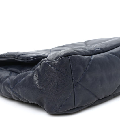 Chanel Goatskin Quilted Large Chanel 19 Flap Navy Blue 9 of 10