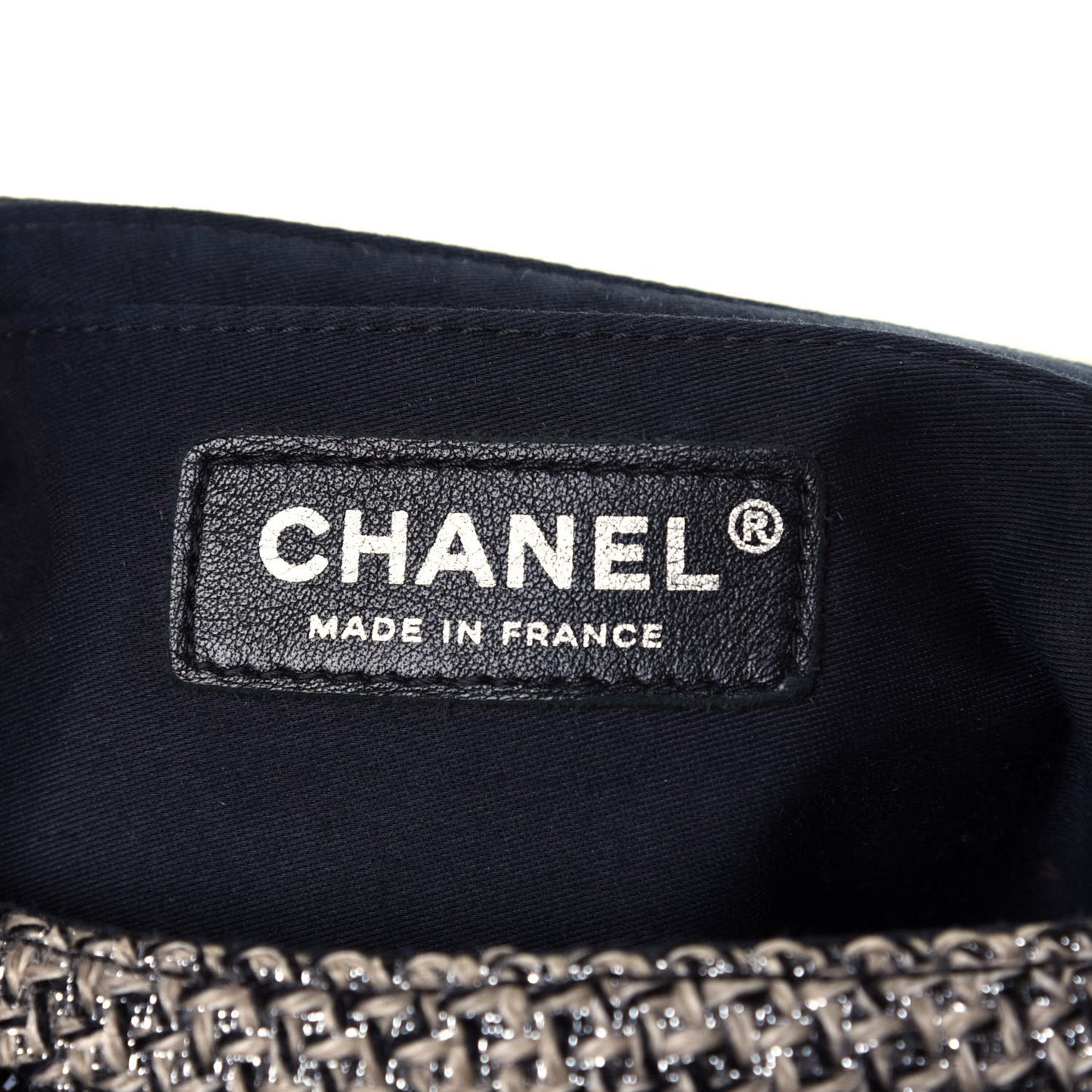 Crystal Tweed Quilted Medium Single Flap Black