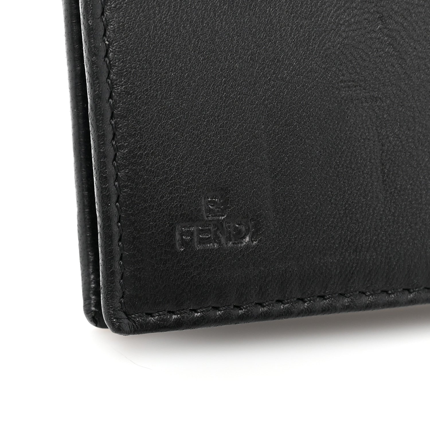 Fendi Nappa Logo Embossed Long Wallet On Chain Black 8 of 12