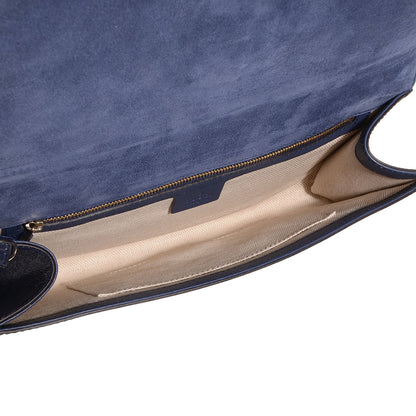 Gucci Soft Patent Medium Soho Clutch Uniform Blue 5 of 9