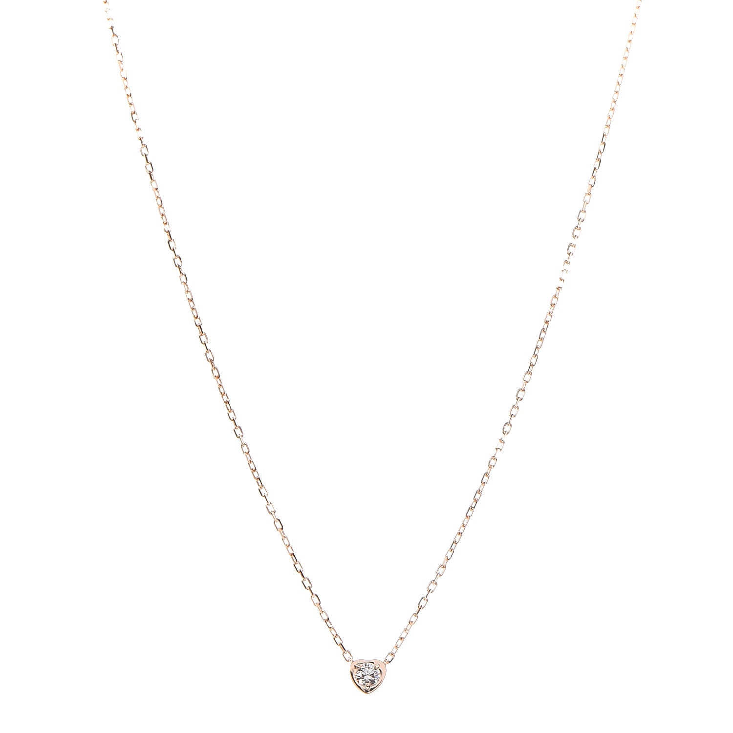Cartier 18K Pink Gold Diamond D'Amour Heart Pendant Necklace 1 of 7
