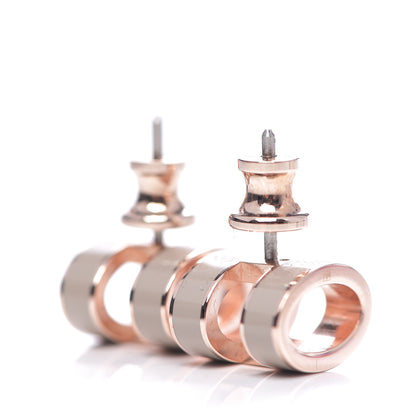 Hermes Rose Gold Lacquered Pop H Earrings Marron Glace 3 of 4
