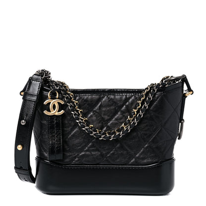 Chanel Aged Calfskin Quilted Small Gabrielle Hobo Black 1 of 11