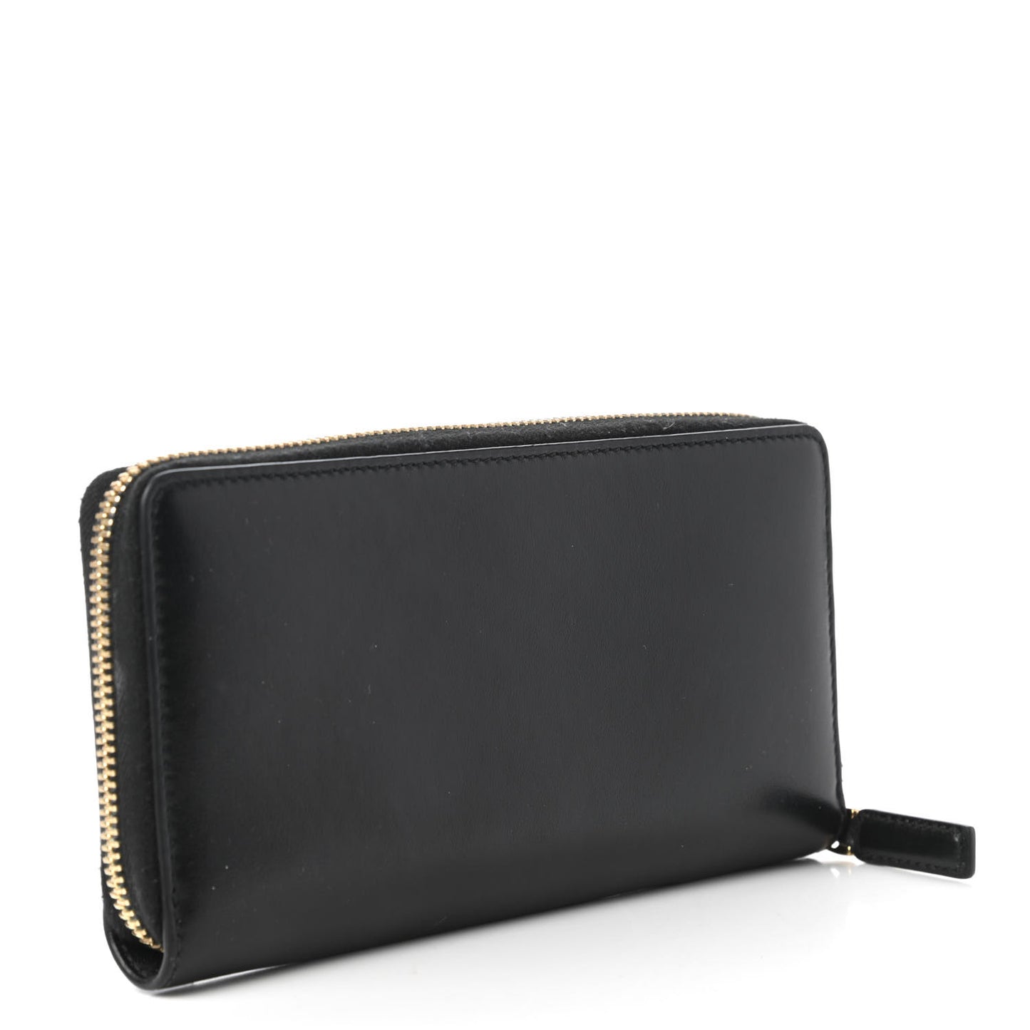 Smooth Calfskin Zip Around Wallet Black