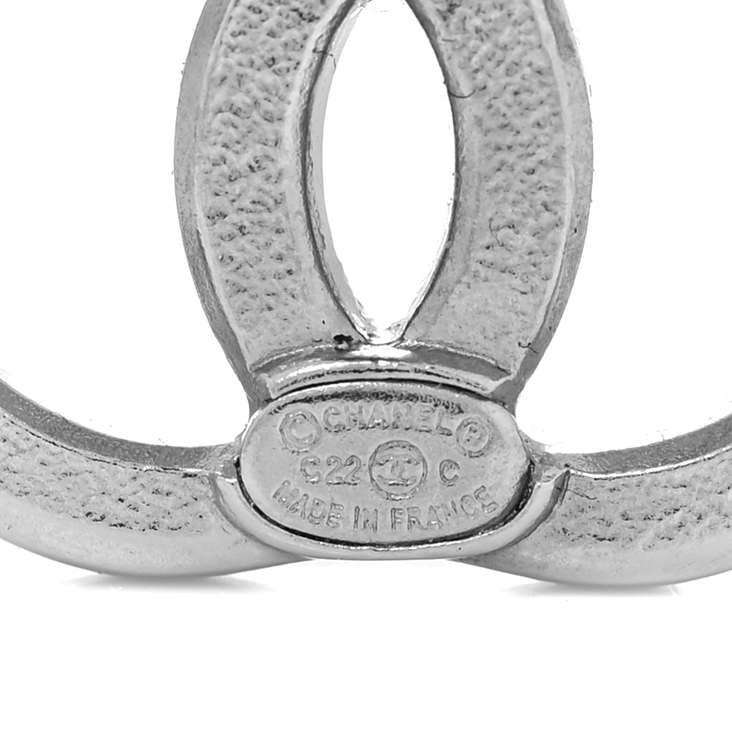 Chanel Crystal CC Earrings Silver 4 of 5