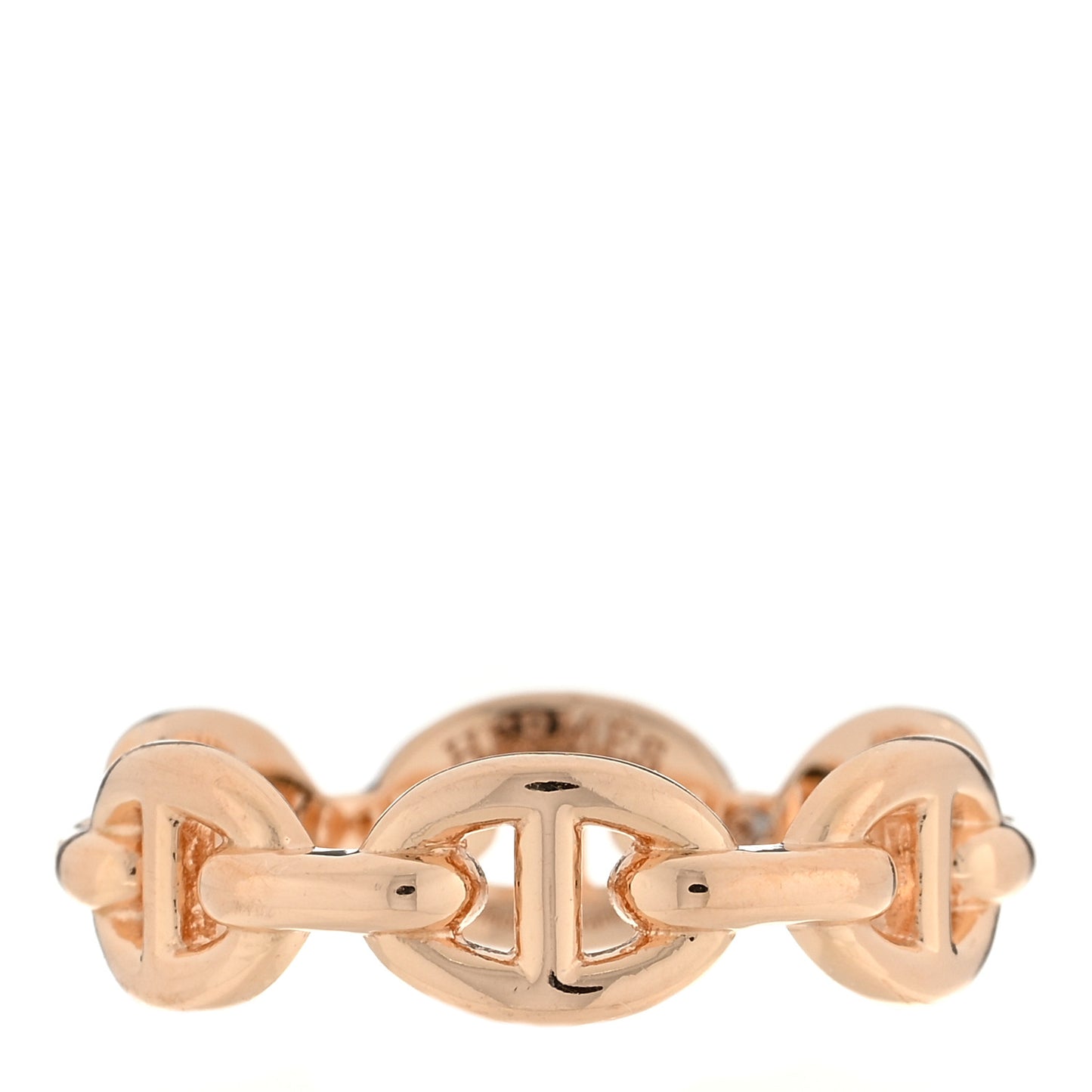 18K Rose Gold PM Chaine d'Ancre Enchainee Ring 53 6.5