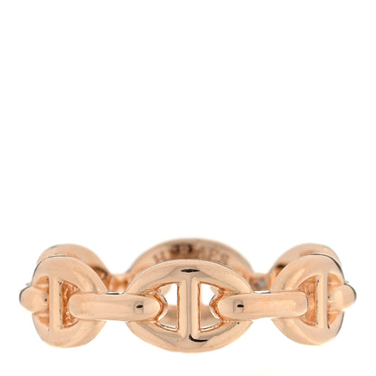 Hermes 18K Rose Gold PM Chaine d'Ancre Enchainee Ring 53 6.5 1 of 5