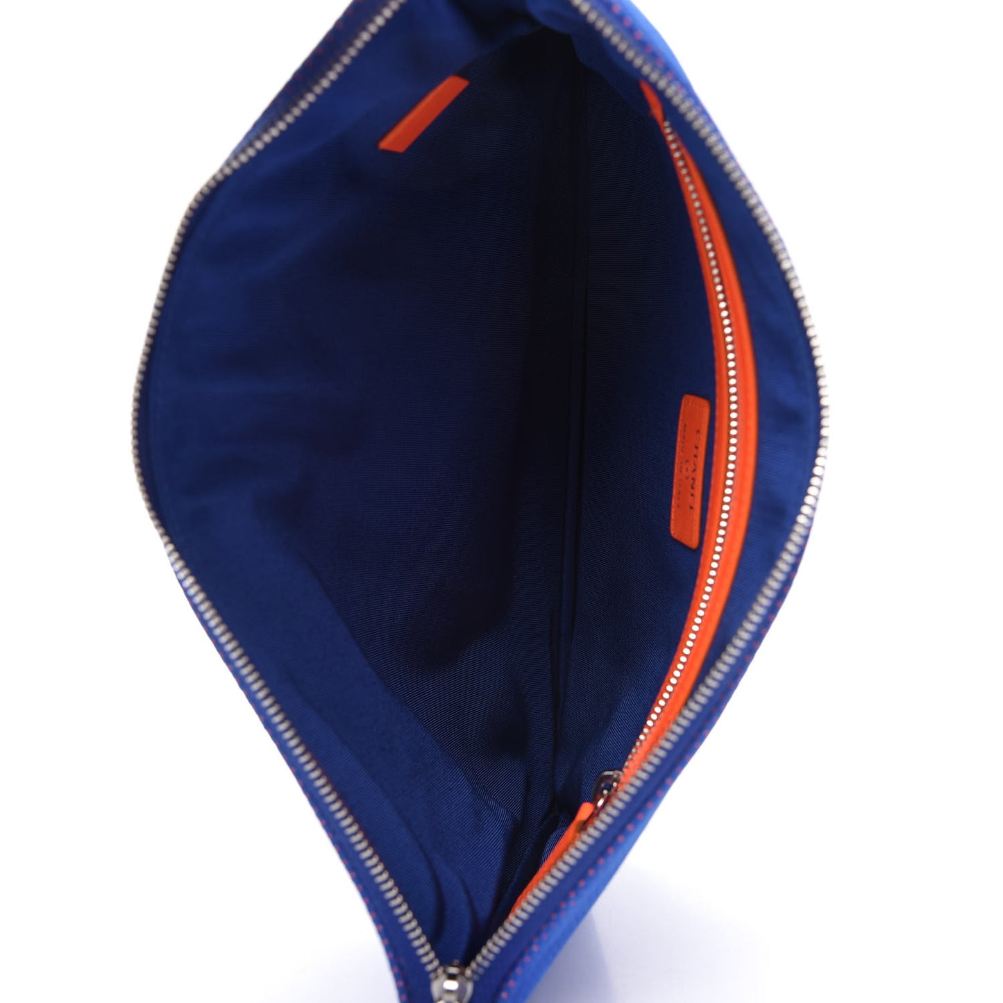 Mixed Fibers Medium Deauville Pouch Clutch Blue Orange