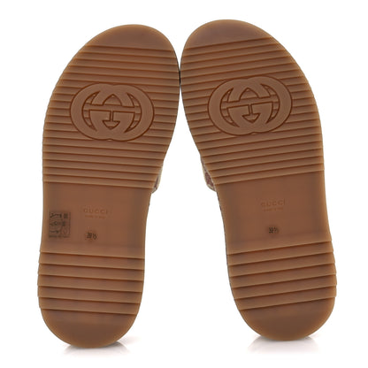 Gucci Canvas GG Monogram Angelina Platform Slide Sandals 39.5 Beige Ruggine 7 of 11