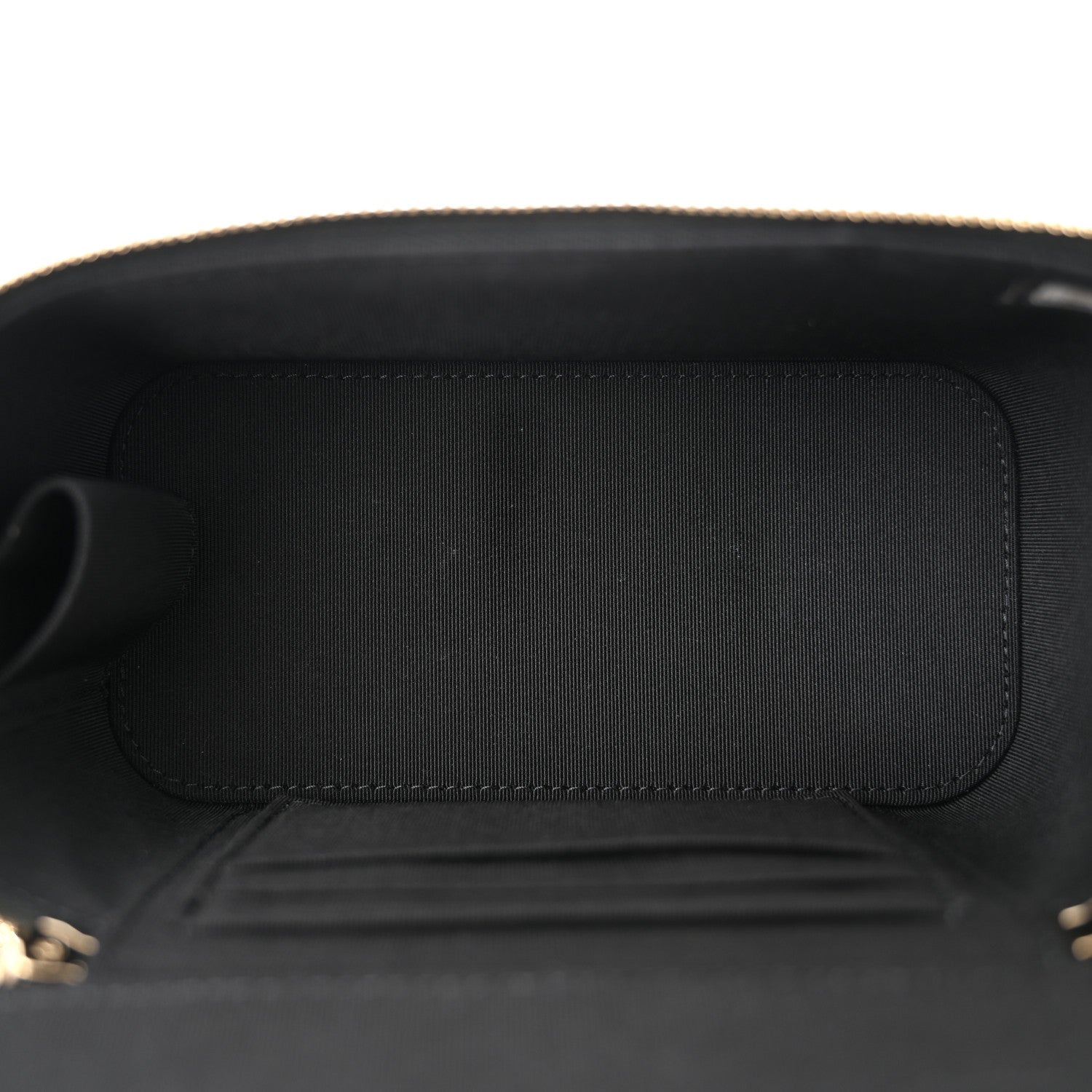 Chanel Lambskin Camellia Embossed Small Vanity Case With Chain Black 5 of 10