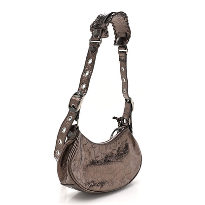 Balenciaga Metallic Agneau Arena Le Cagole Shoulder Bag XS Dark Bronze 3 of 12