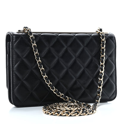 Chanel Lambskin Quilted Trendy CC Wallet On Chain WOC Black 2 of 5