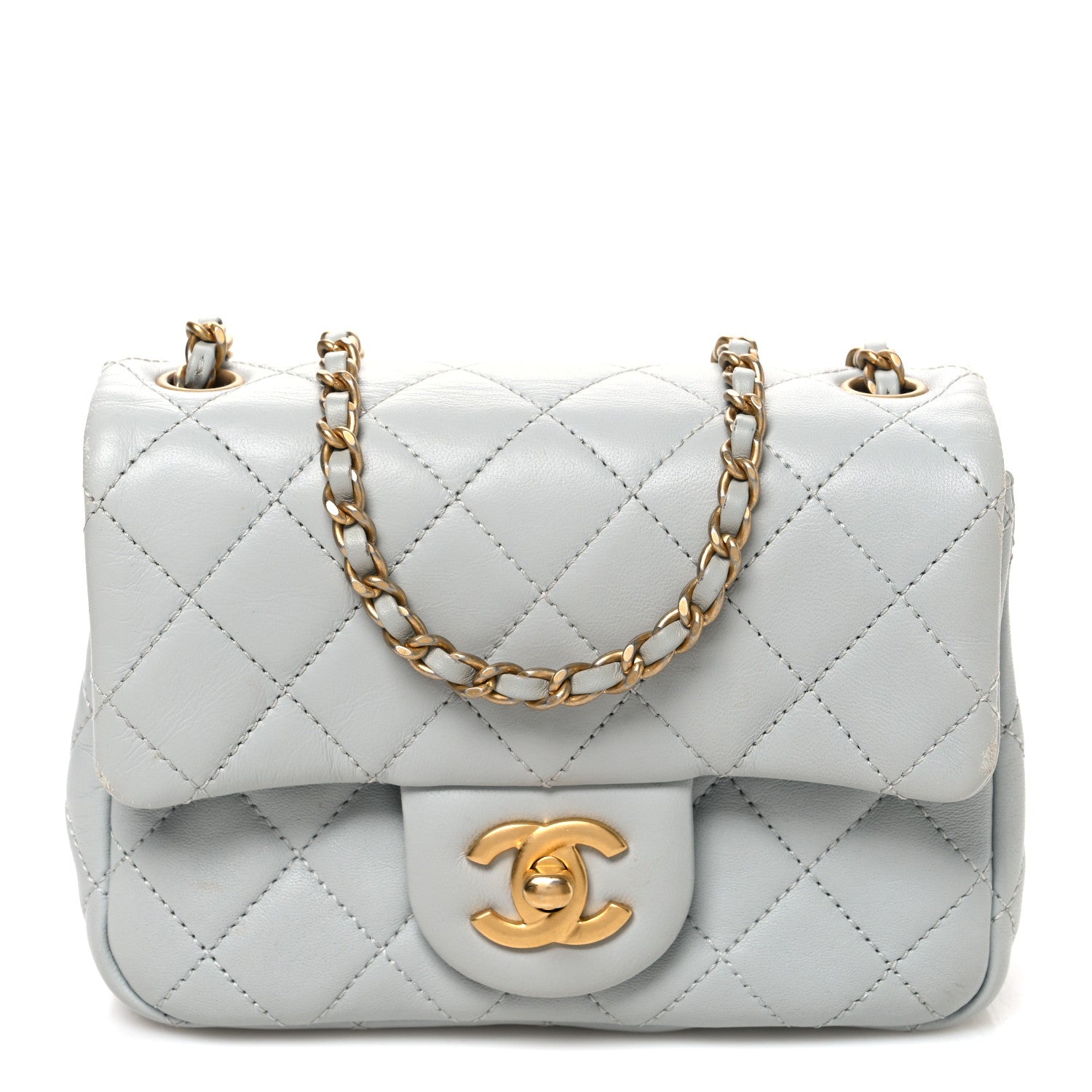 Chanel Lambskin Quilted Mini Pearl Crush Flap Light Grey 1 of 11