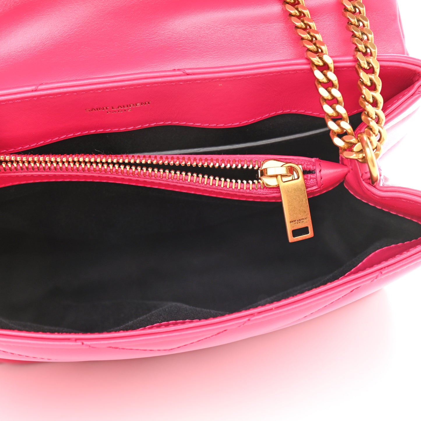 Calfskin Y Quilted Monogram Small Loulou Chain Satchel Fresh Fuchsia