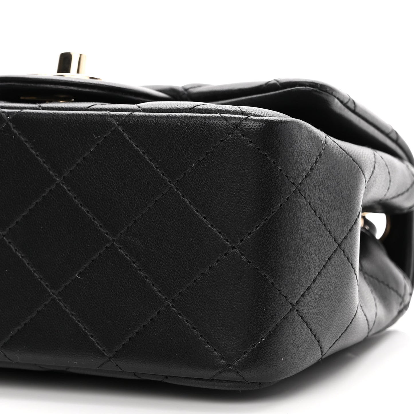 Lambskin Quilted Mini Square Flap Black