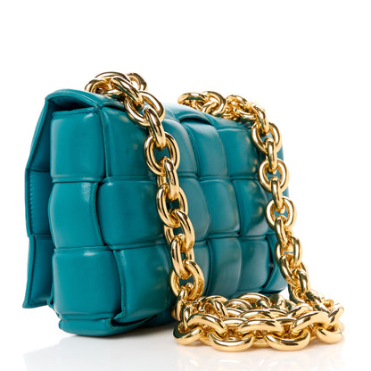 Bottega Veneta Lambskin Maxi Intreccio Padded Chain Cassette Crossbody Bag Mallard 3 of 12
