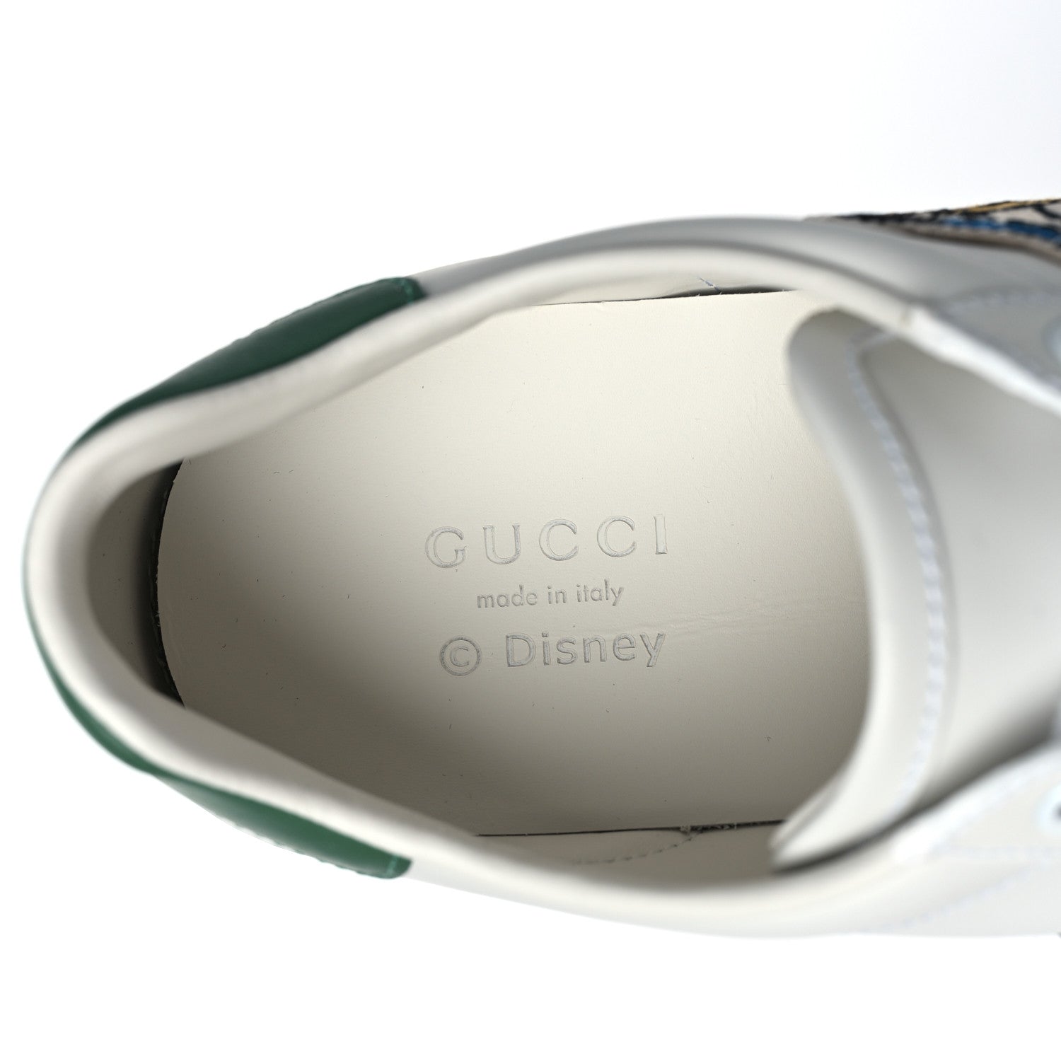 Gucci X DISNEY Calfskin Miro Soft Web Donald Duck Womens Ace Sneakers 38 White New Shamarock 7 of 11