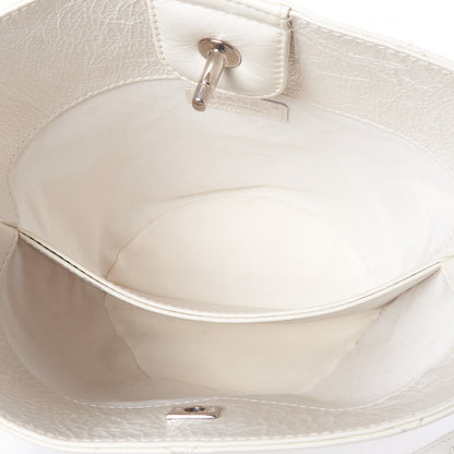 Chanel Aged Calfskin Stitched Shoulder Bag White 6 of 9