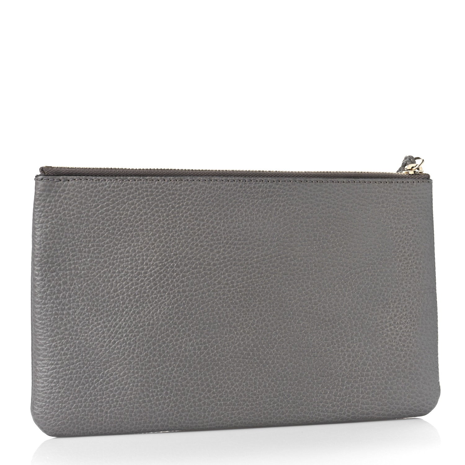 Gucci Calfskin Large Bamboo Clutch Grey 3 of 9