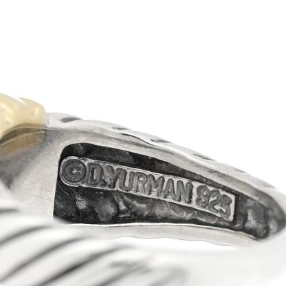 David Yurman Sterling Silver 14K Yellow Gold Thoroughbred Cable Ring 52 6 4 of 4