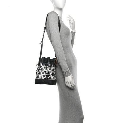 Fendi TPU FF Vitello Grace F is Fendi Grande Mon Tresor Bucket Bag Black 2 of 11